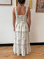Blue Border Floral Dress Dress