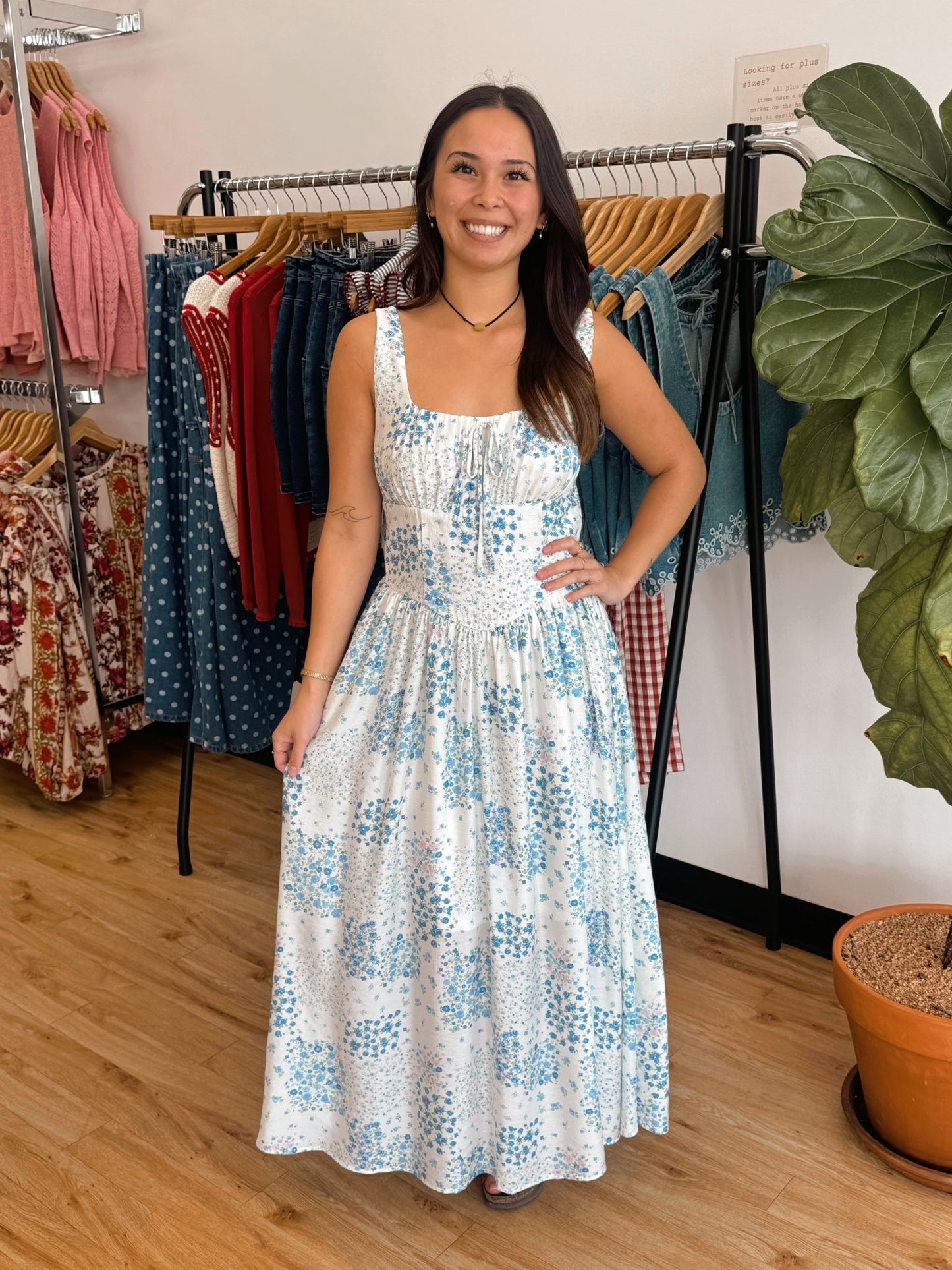 Blue Daisies Floral Dress Dress