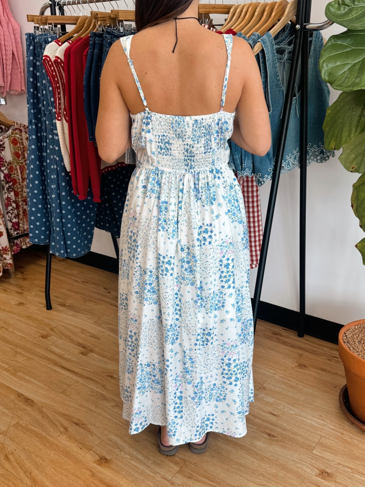 Blue Daisies Floral Dress Dress