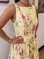 Boatneck Yellow Floral Dress Dress