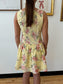 Boatneck Yellow Floral Dress Dress