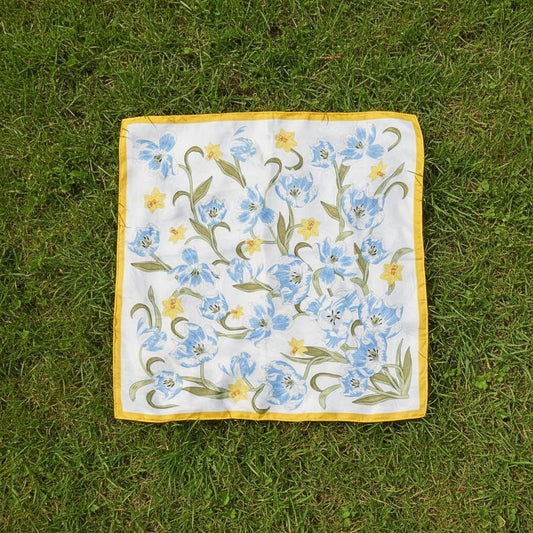 Botanical Flower Satin Scarf - Authenticity