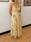 Butter Yellow Floral Midi Dress Dress