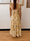 Butter Yellow Floral Midi Dress Dress