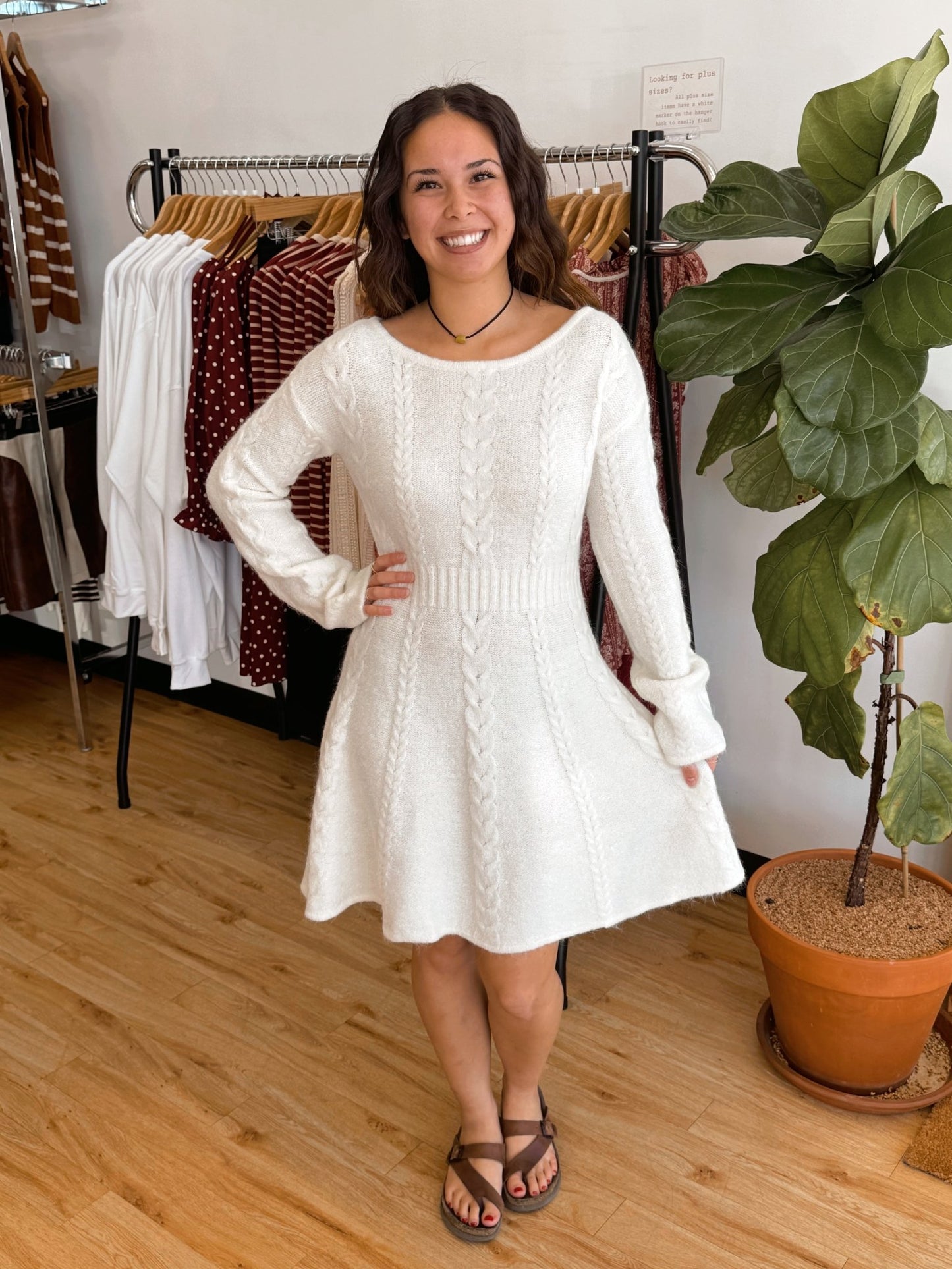 Cable Knit Flare Sweater Dress Cable Knit Flare Sweater Dress