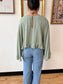 Cropped Flowy Sleeve Top Shirts & Tops
