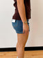 Cuffed High Rise Denim Shorts Shorts