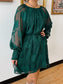 Emerald Floral Dinner Dress Dress