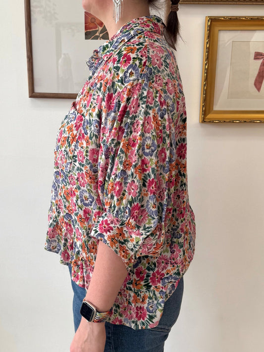 Floral Button Down Blouse Shirts & Tops