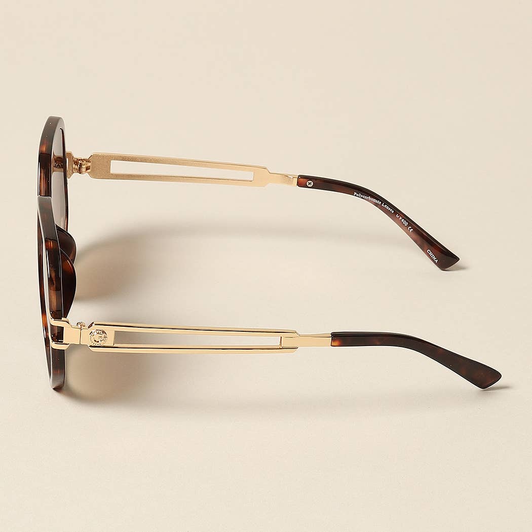 Geometric Metal Accent Sunnies Sunglasses