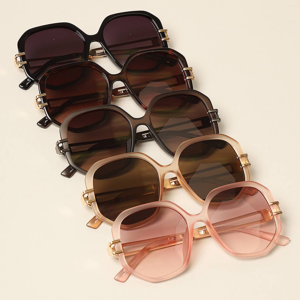 Geometric Metal Accent Sunnies Sunglasses