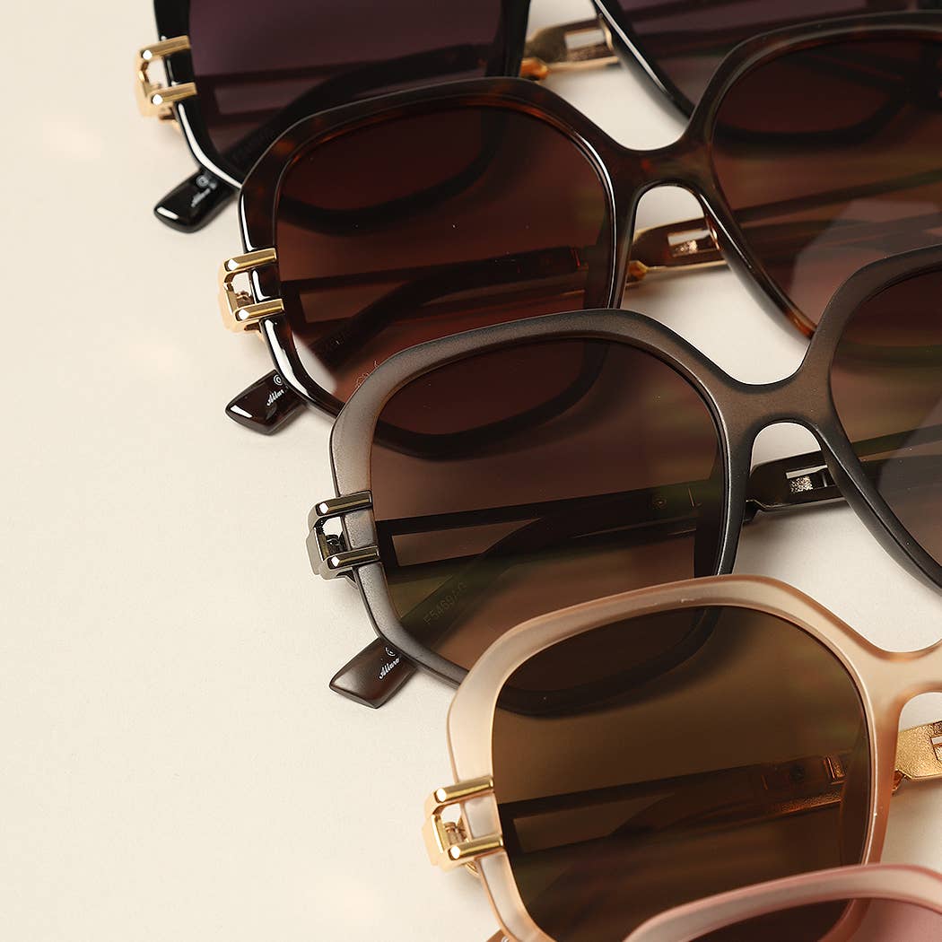 Geometric Metal Accent Sunnies Sunglasses