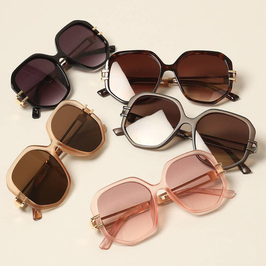 Geometric Metal Accent Sunnies Sunglasses