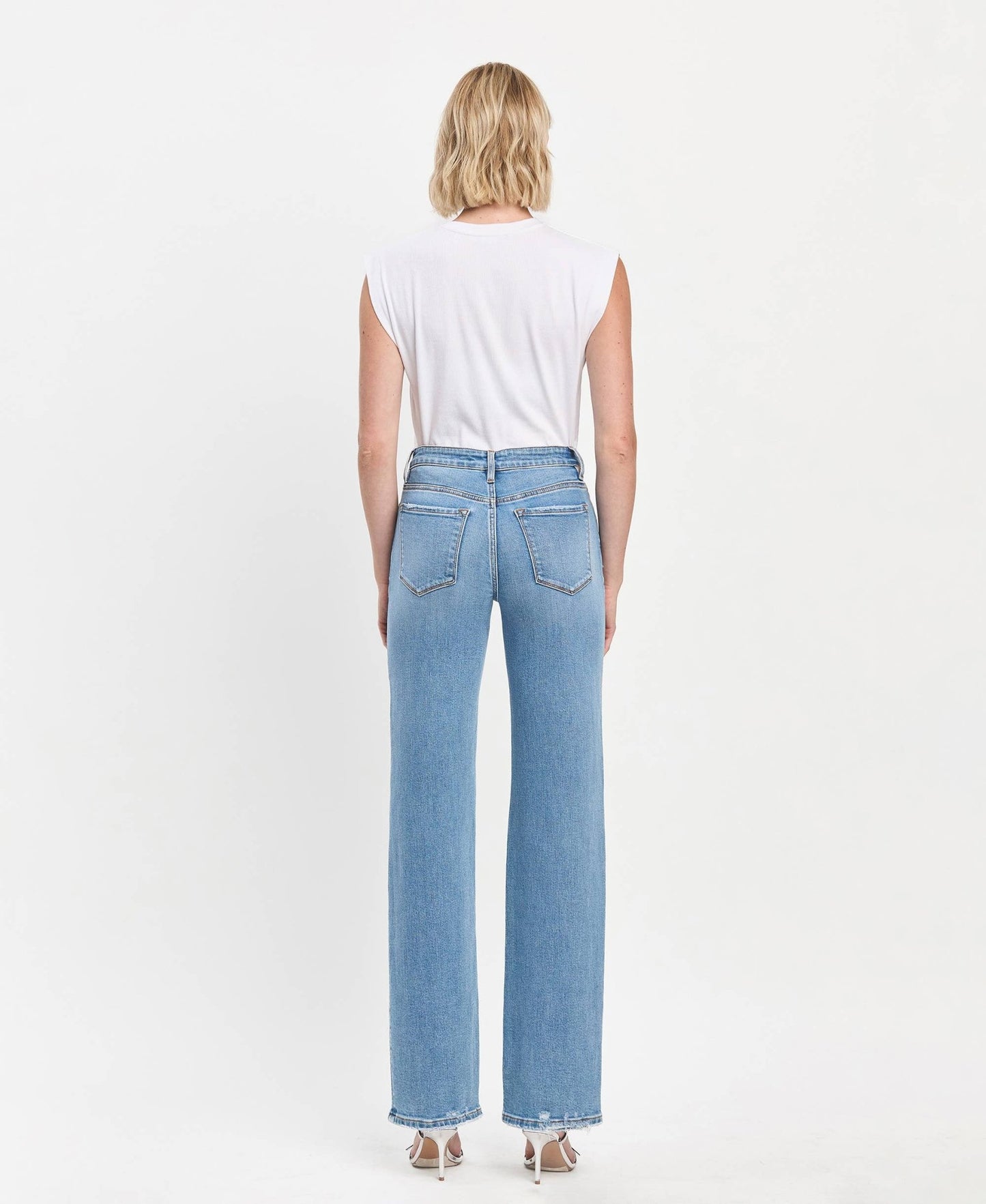 High Rise Slim Wide Jeans