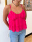 Hot Pink Ruffle Tank Shirts & Tops