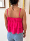Hot Pink Ruffle Tank Shirts & Tops