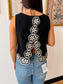 Lace Trim Open Back Top Shirts & Tops