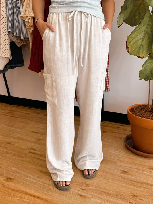 Linen Cargo Pants Pants