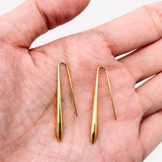 Long Gold Drop Earrings Earrings