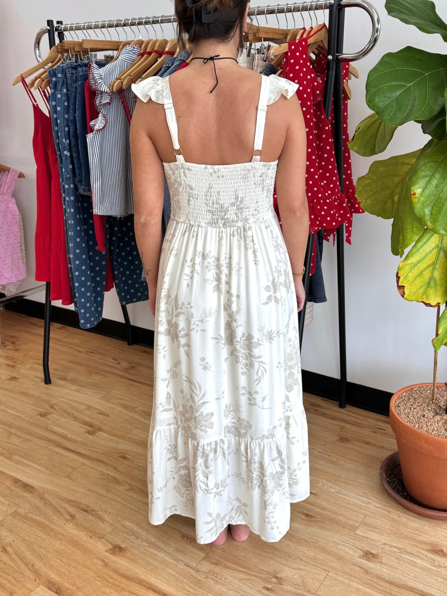 Neutrals Floral Corset Dress Dress
