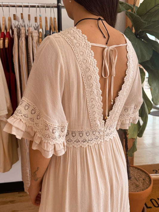 Open Back Lace Dress Dress