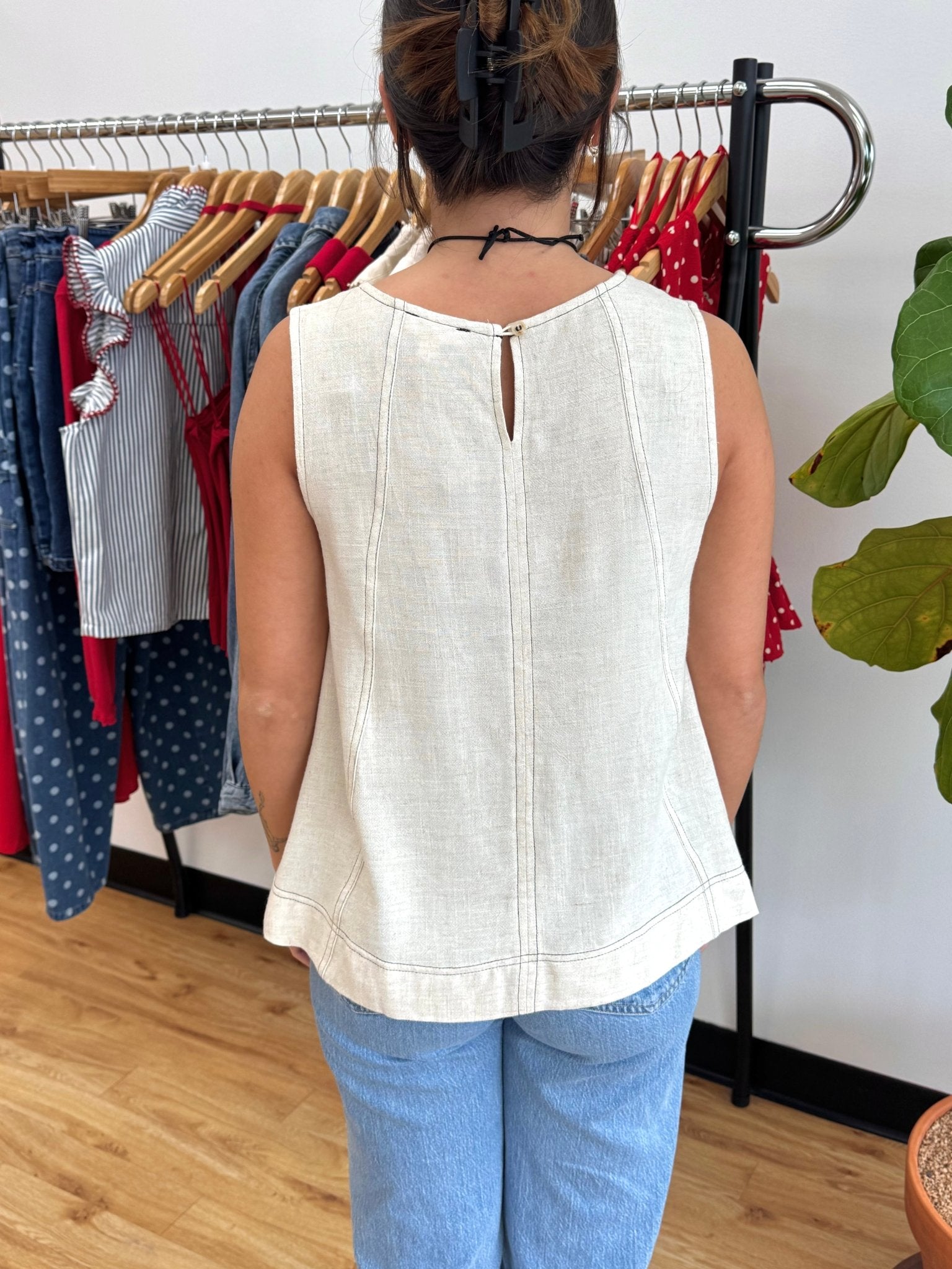 Paneled Sleeveless Top Shirts & Tops