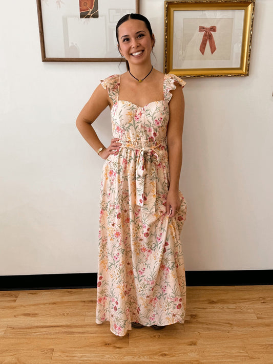 Pink Garden Tea Midi Dress Dress