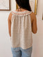 Pink Trim Floral Tank Top Shirts & Tops