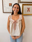 Pink Trim Floral Tank Top Shirts & Tops