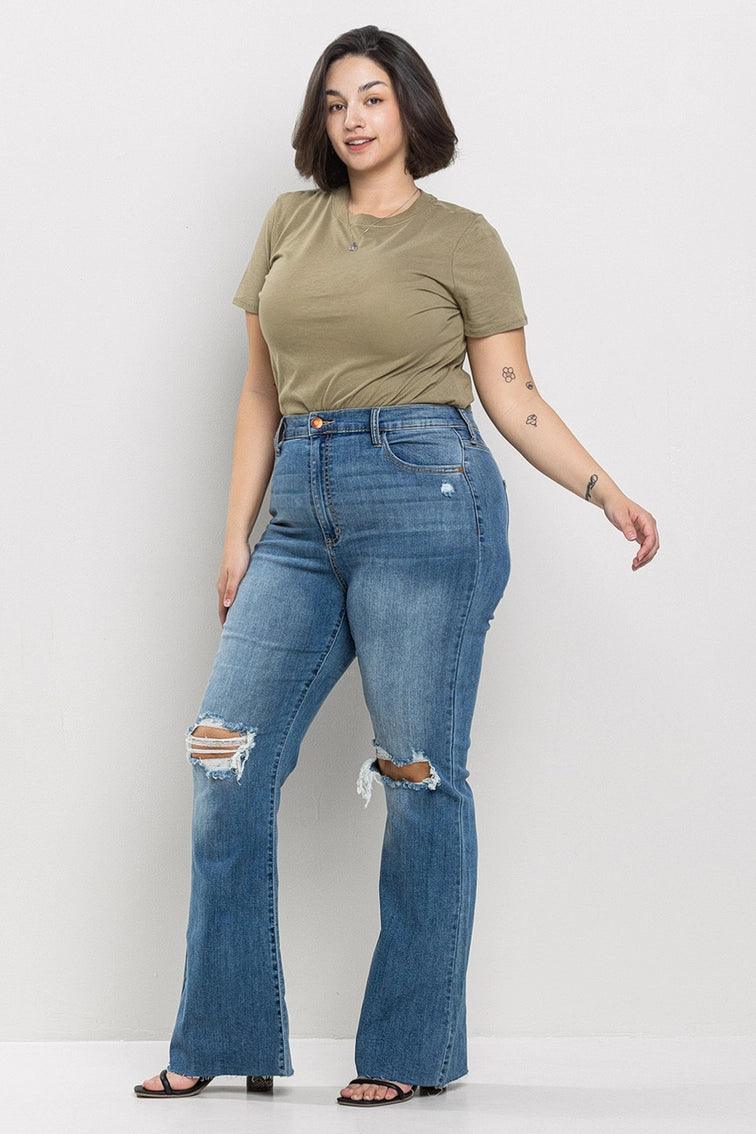 Plus Size Flared Jeans Bottoms