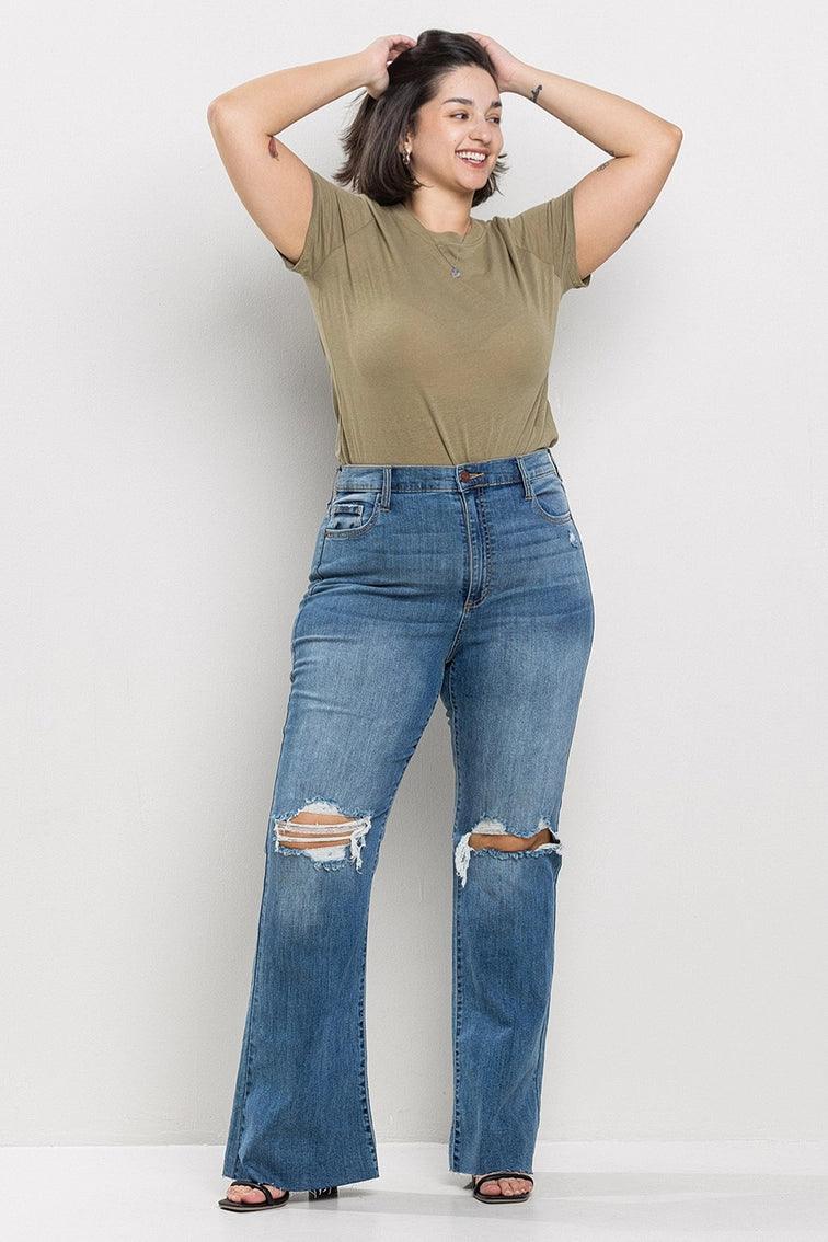 Plus Size Flared Jeans Bottoms