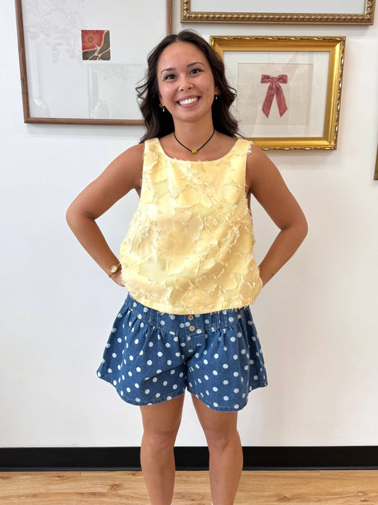 Polka Dot Denim Shorts Shorts