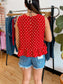Polka Dot Ruffle Tank Top Shirts & Tops