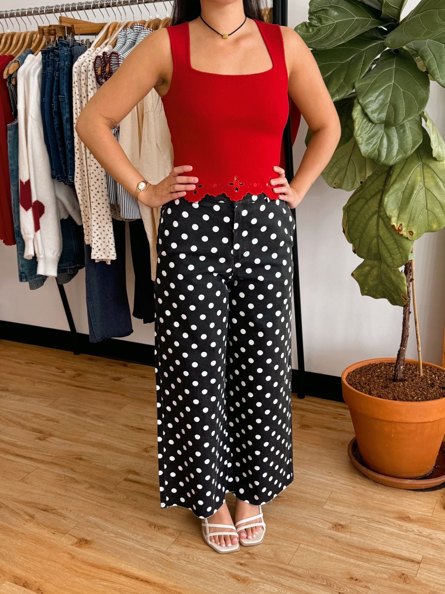 Polka Dot Trouser Pants Pants