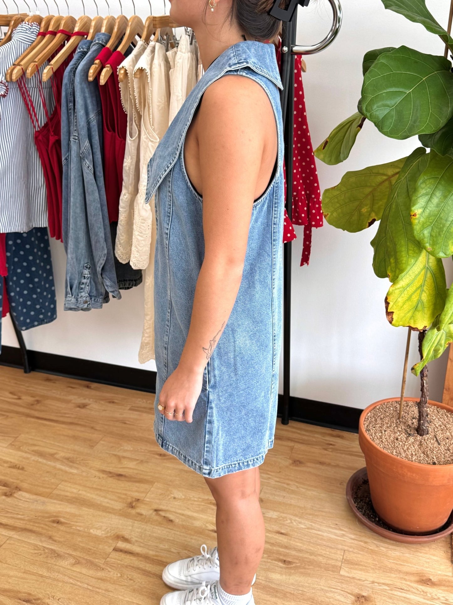 Prairie Denim Charm Romper Romper