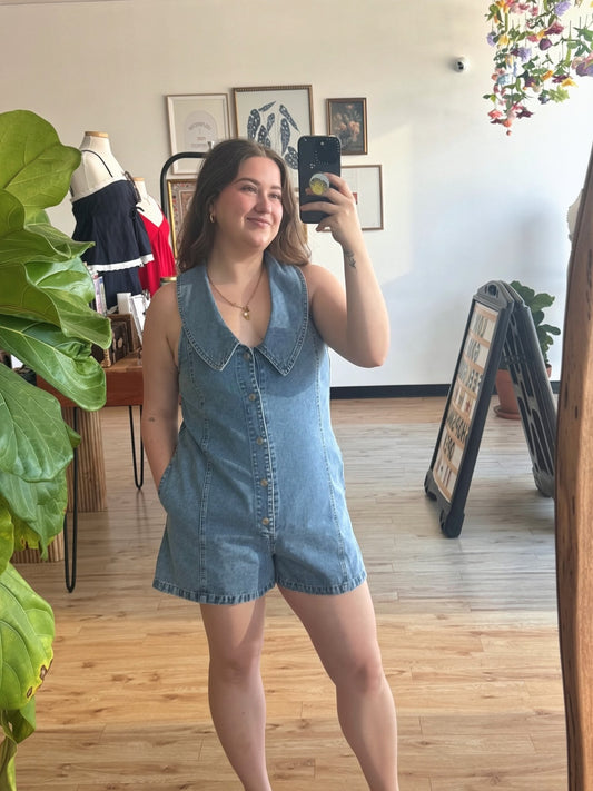 Prairie Denim Charm Romper Romper