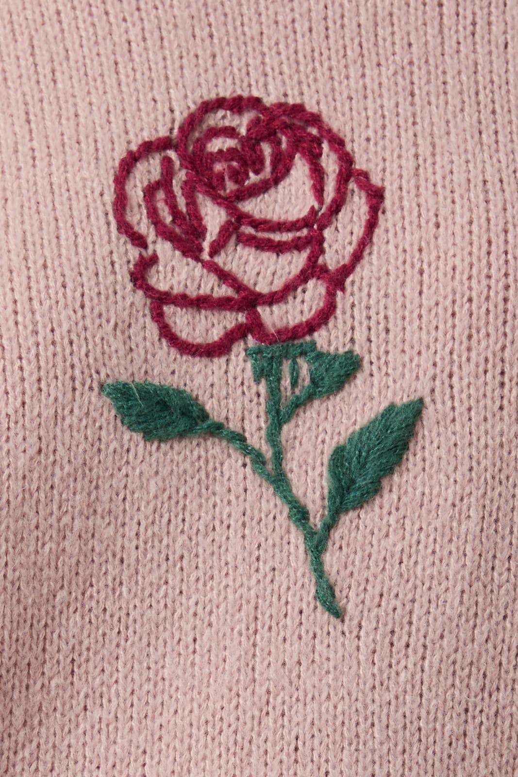 Rose Stitching Pink Sweater Shirts & Tops