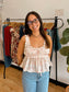 Ruffled Swiss Dot Peplum Top Shirts & Tops