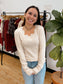 Scalloped Basic Long Sleeve Top Shirts & Tops