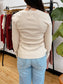 Scalloped Basic Long Sleeve Top Shirts & Tops