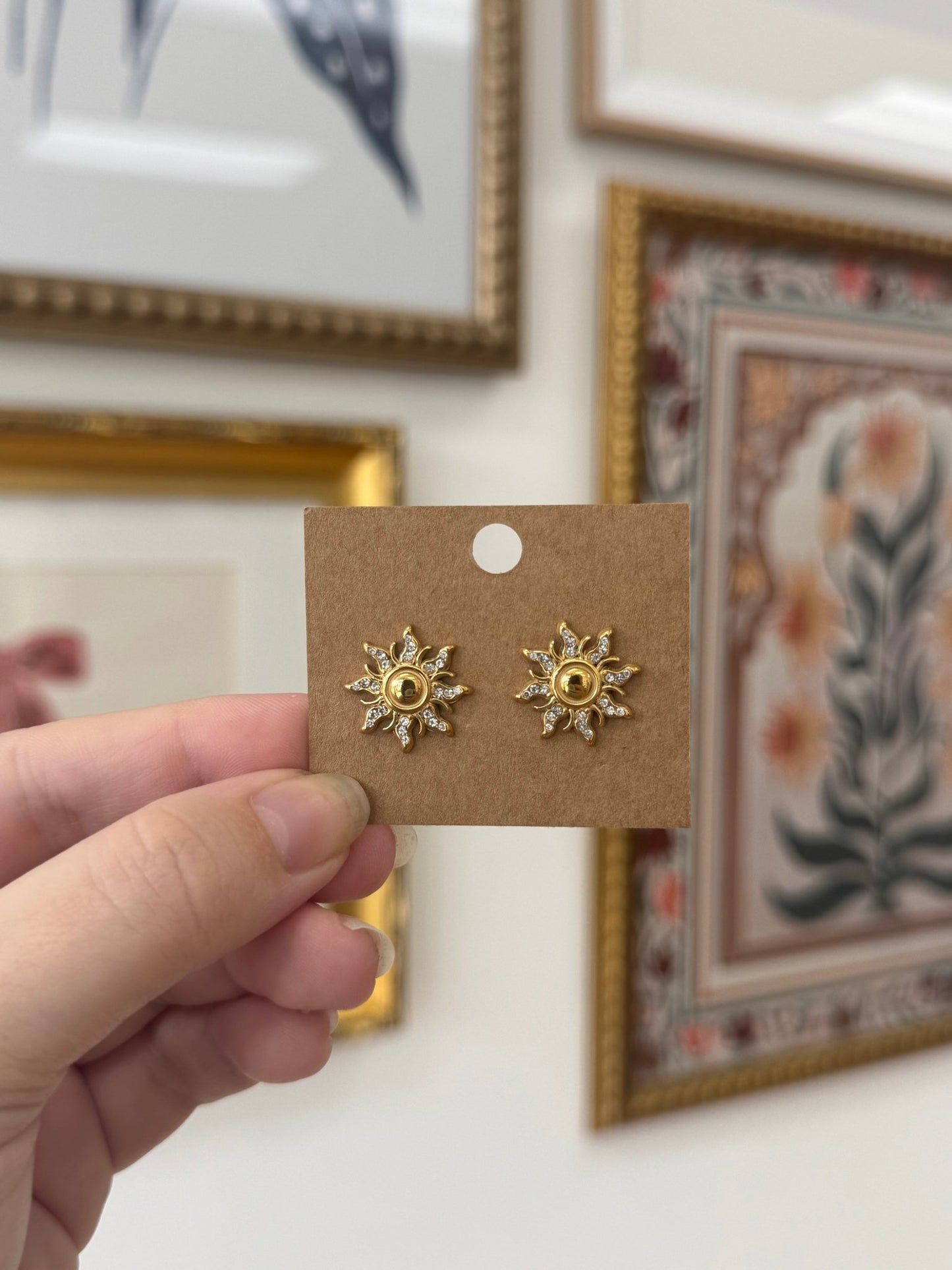 Sparkling Sun Stud Earrings Earrings