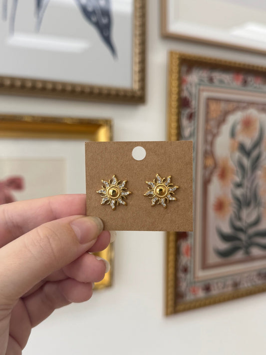 Sparkling Sun Stud Earrings Earrings