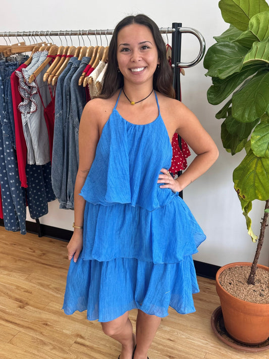 Tiered Ruffled Halter Dress Dress