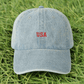 USA Embroidered Denim Cap