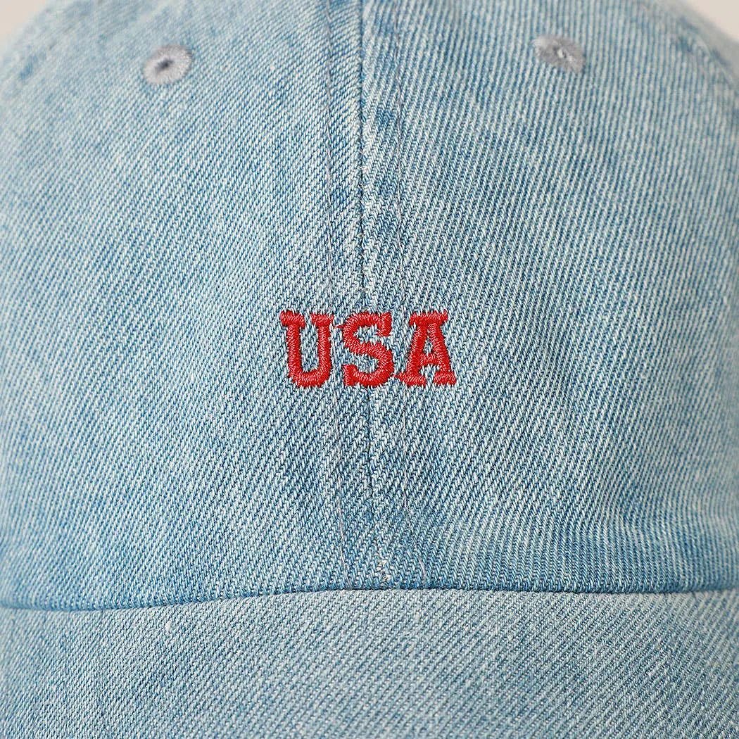 USA Embroidered Denim Cap
