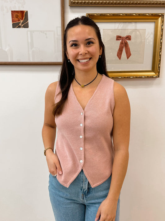 V-neck Button-front Sweater Shirts & Tops