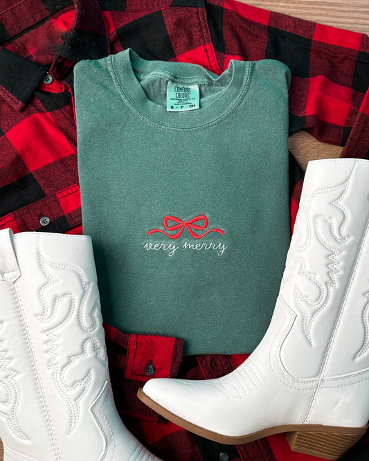 Very Merry Embroidered Tee