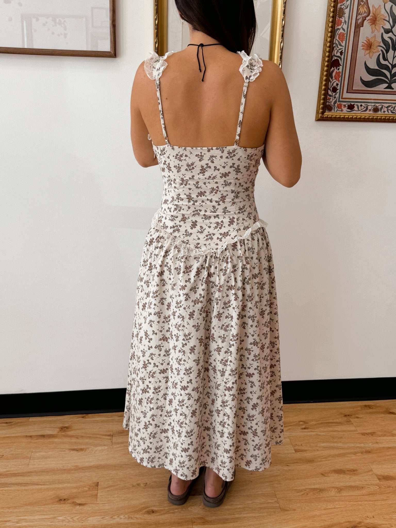 Vintage Floral Empire Dress Dress