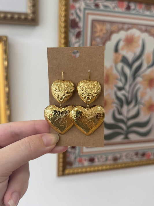 Western Heart Drop Earrings Earrings