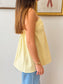 Yellow Halter Linen Tank Top Shirts & Tops